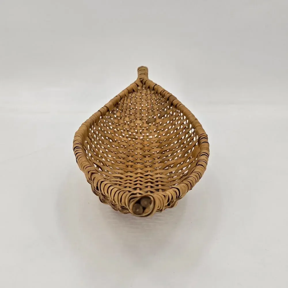 Handwoven Banana-Shaped Wicker Basket – Rustic Farmhouse Décor